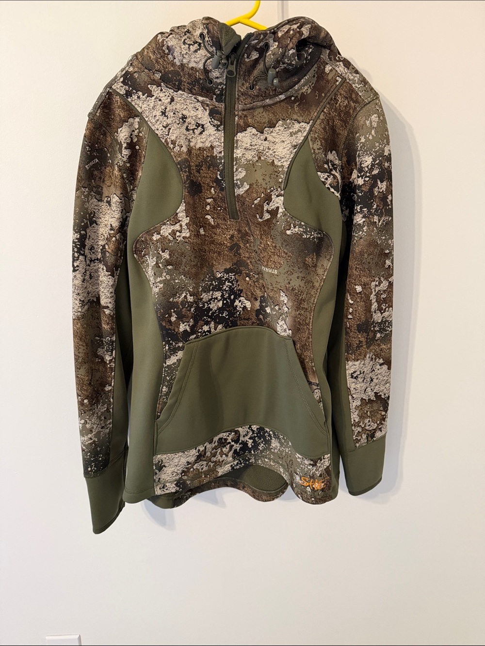 Men's Olive Camo Half-Zip Pullover Hoodie